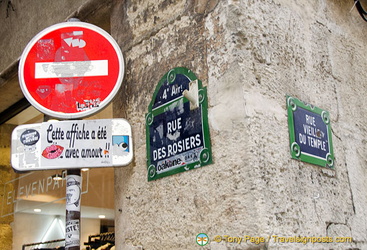Corner of rue des Rosiers and rue Vieille du Temple